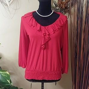 INC Red Blouse Sz LP